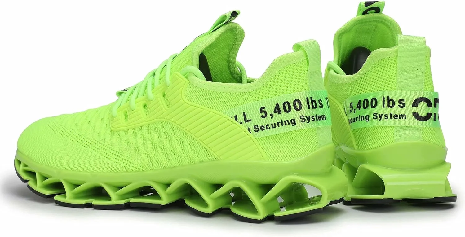 Chopben Men's Running Shoes Blade Non Slip Fashion Sneakers Breathable Mesh Soft Sole Casual Athletic Walking Shoes