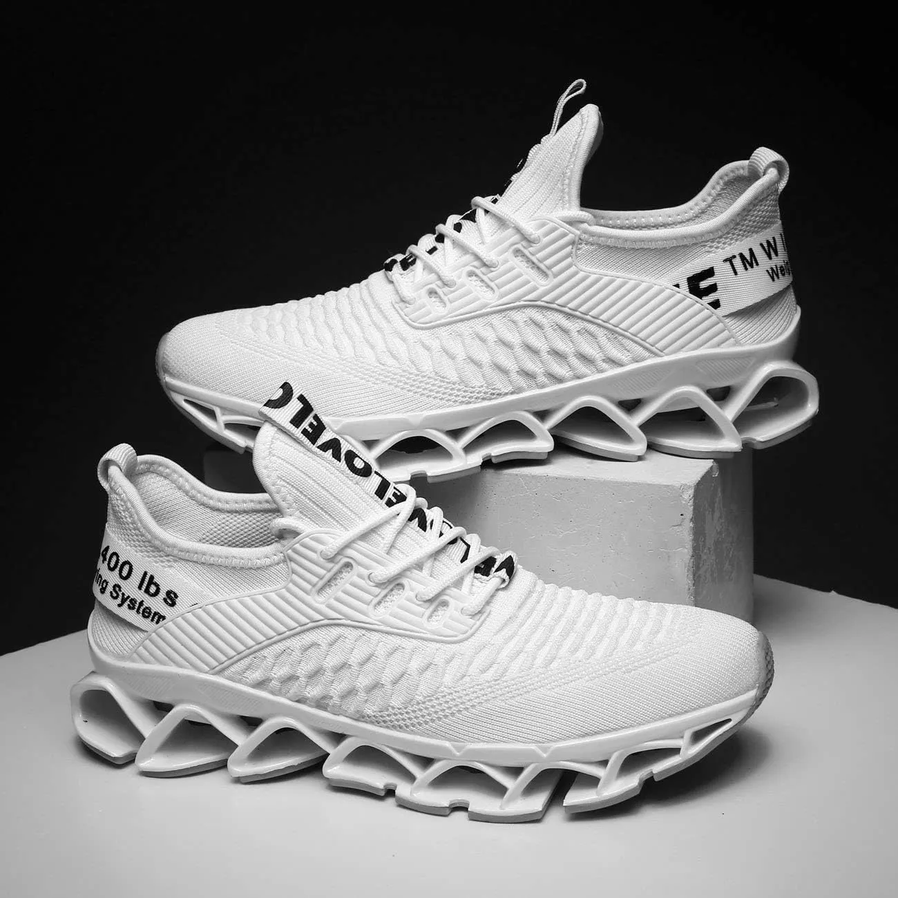 Chopben Men's Running Shoes Blade Non Slip Fashion Sneakers Breathable Mesh Soft Sole Casual Athletic Walking Shoes