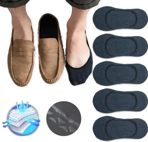 CHUNFO No Show Liner Men Footie Socks Non Slip Grips Multicolor Cushioned Pure Color Invisible Low Cut Boys 5 or 10 Pairs