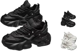 Chunky Fashion Sneakers Men, 2025 Comfortable Chunky Shoes，High-Top Casual Platform Durable Thick Sole Sneakers, Lace-Up Casual Shoes for Outdoor & Everyday Wear