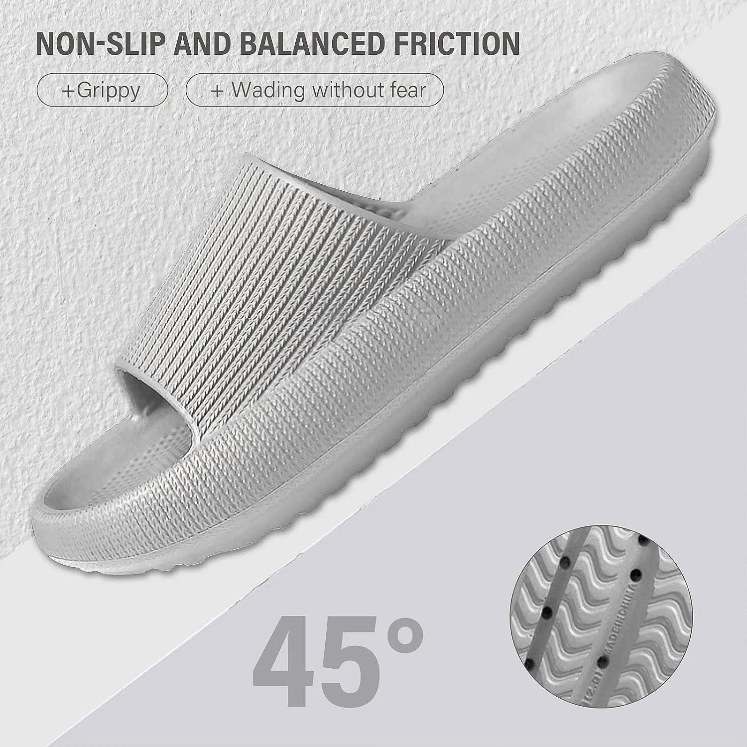 Cloud Slippers for Women and Men, Non Slip Quick Drying Shower Slides Bathroom Sandals, Pillow Slippers Extremely Comfy with Thick Sole