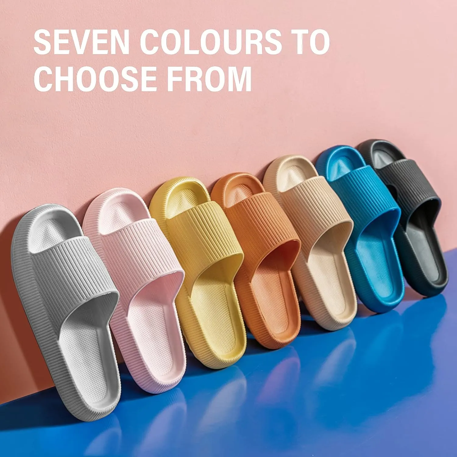 Cloud Slippers for Women and Men, Non Slip Quick Drying Shower Slides Bathroom Sandals, Pillow Slippers Extremely Comfy with Thick Sole