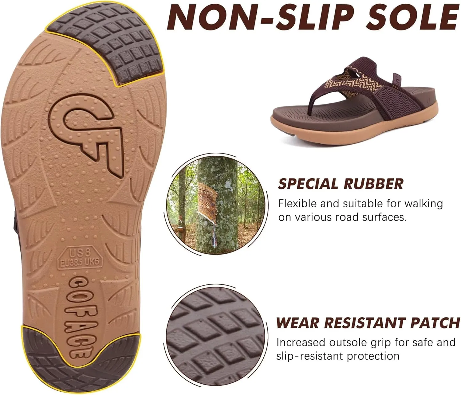 COFACE Womens Fashion Orthotic Flip Flops Recovery Walking Lightweight Athletic Thick Yoga Mat Cushion Thong Sandals With Comfortable Plantar Fasciitis Arch Support