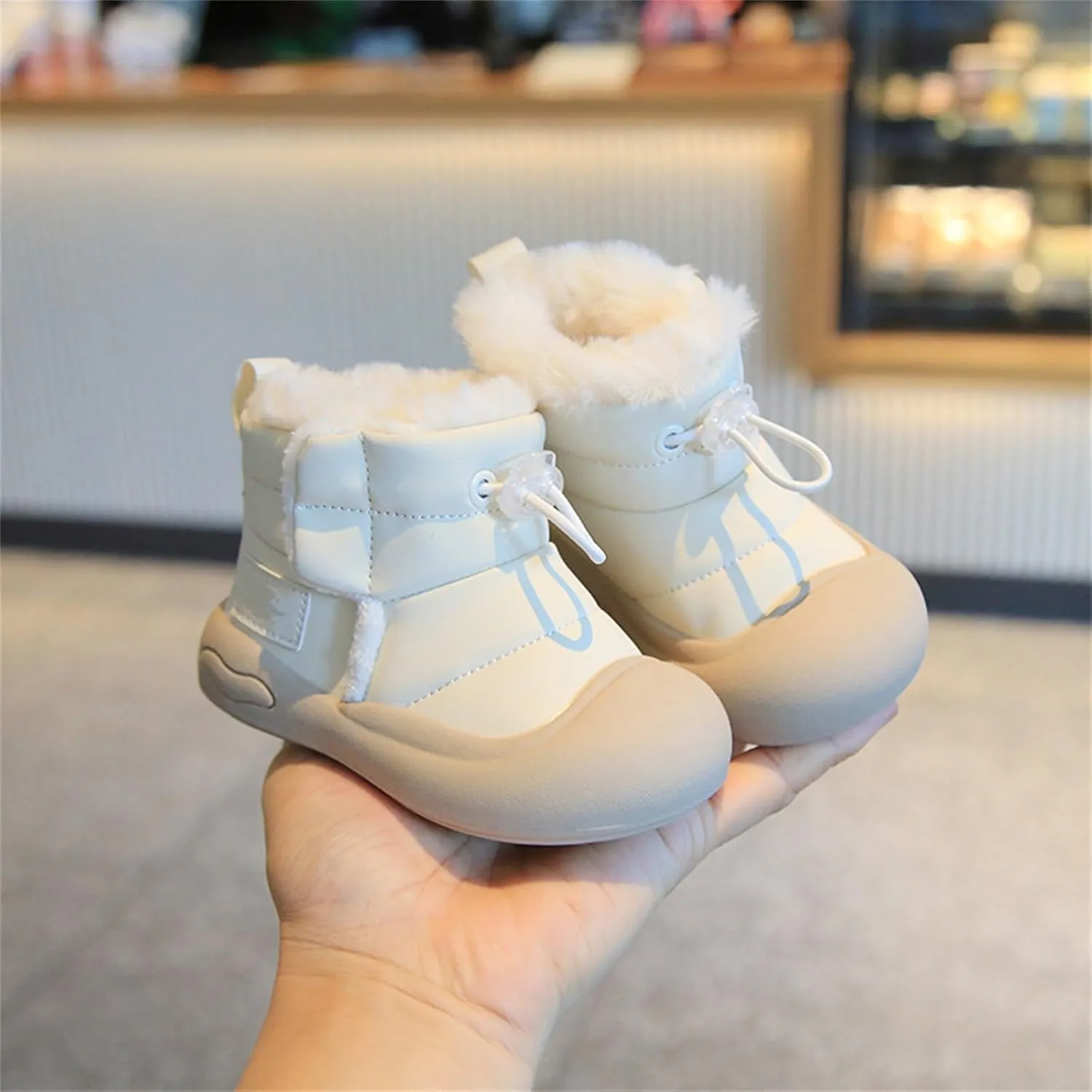 Cotton Fuzzy Snow Booties For Kids Boys Girls Toddler Soft Shoes Winter Outdoor Ski Warm Comfy Non Slip Boots Fashion