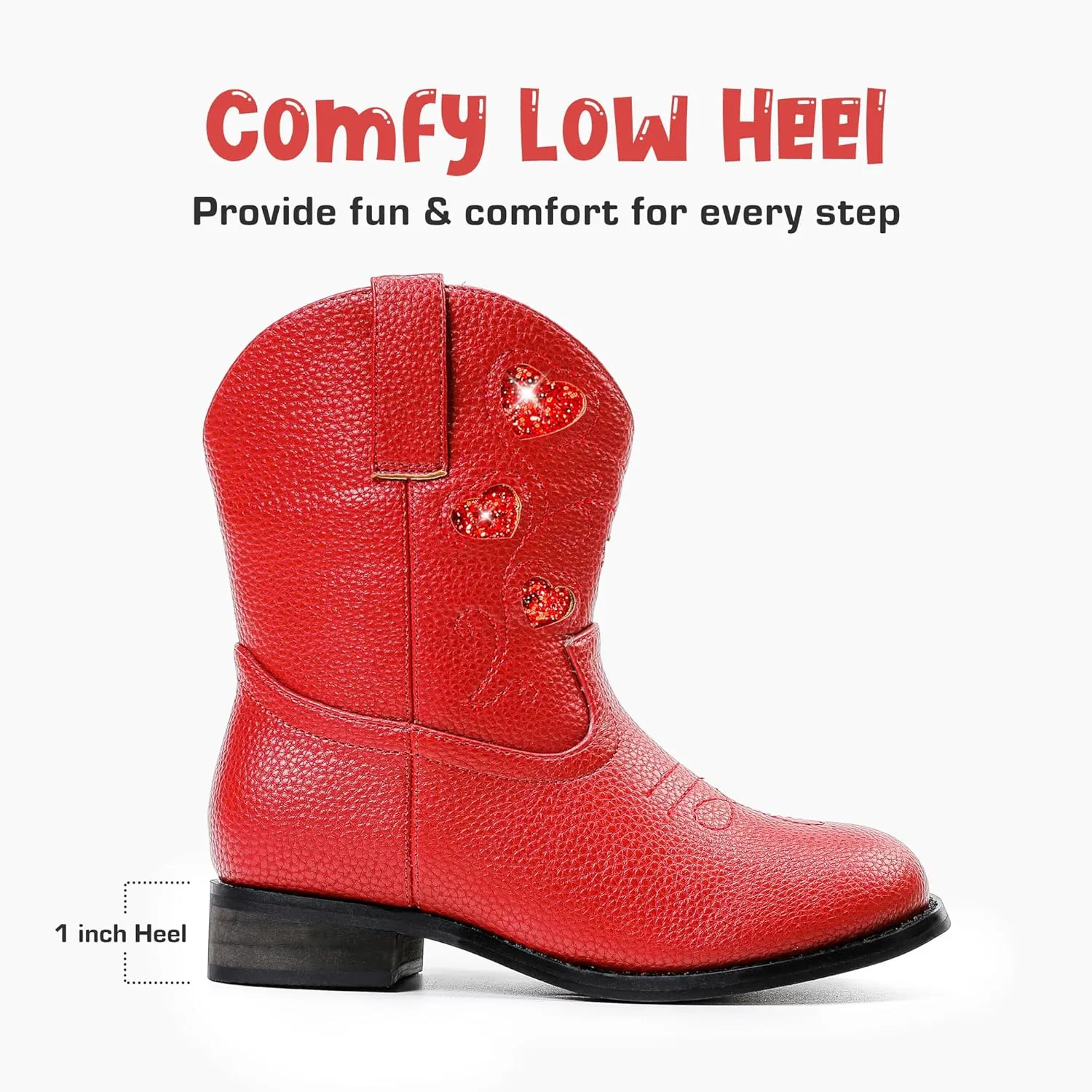 Cowboy Boots for Kids Western Little Girl Cowgirl Boots Toddler Horse Riding Ankle Boots Birthday Party