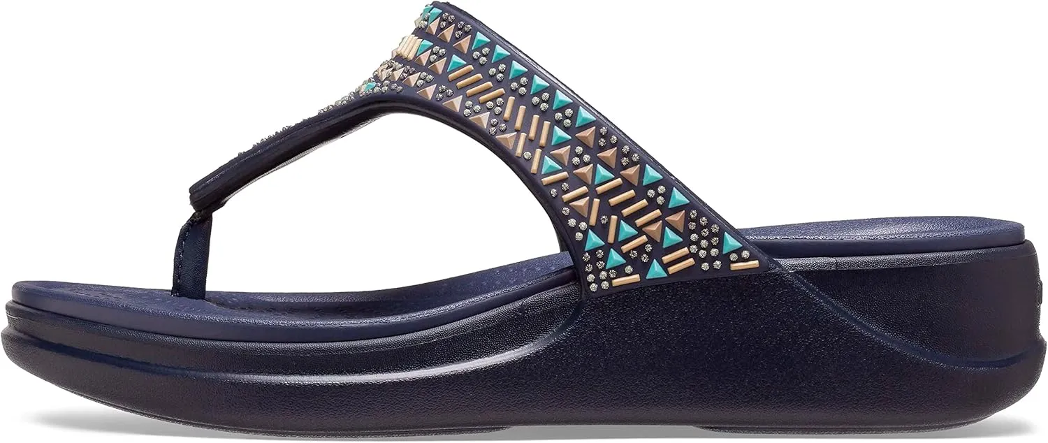 Crocs Women's Boca Bling Flip Wedge Platform Sandal