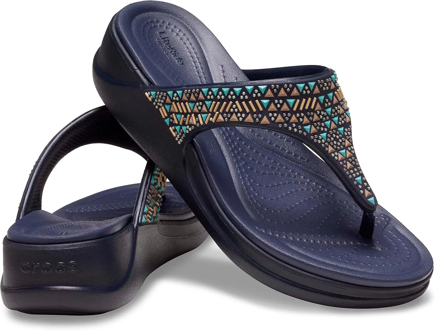 Crocs Women's Boca Bling Flip Wedge Platform Sandal