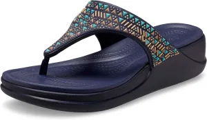 Crocs Women's Boca Bling Flip Wedge Platform Sandal