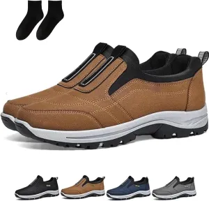 Daladder Walking Shoes, Daladder Orthopedic Shoes, Men's Comfortable Boots Waterproof Breathable Orthopedic Walking Shoes Hiking Motorcycle Shoes, Black