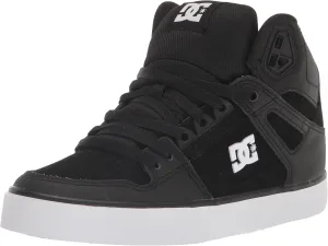 DC Men's Pure High Top Wc Skate Shoes Casual Sneakers, Black/Black/White, 9