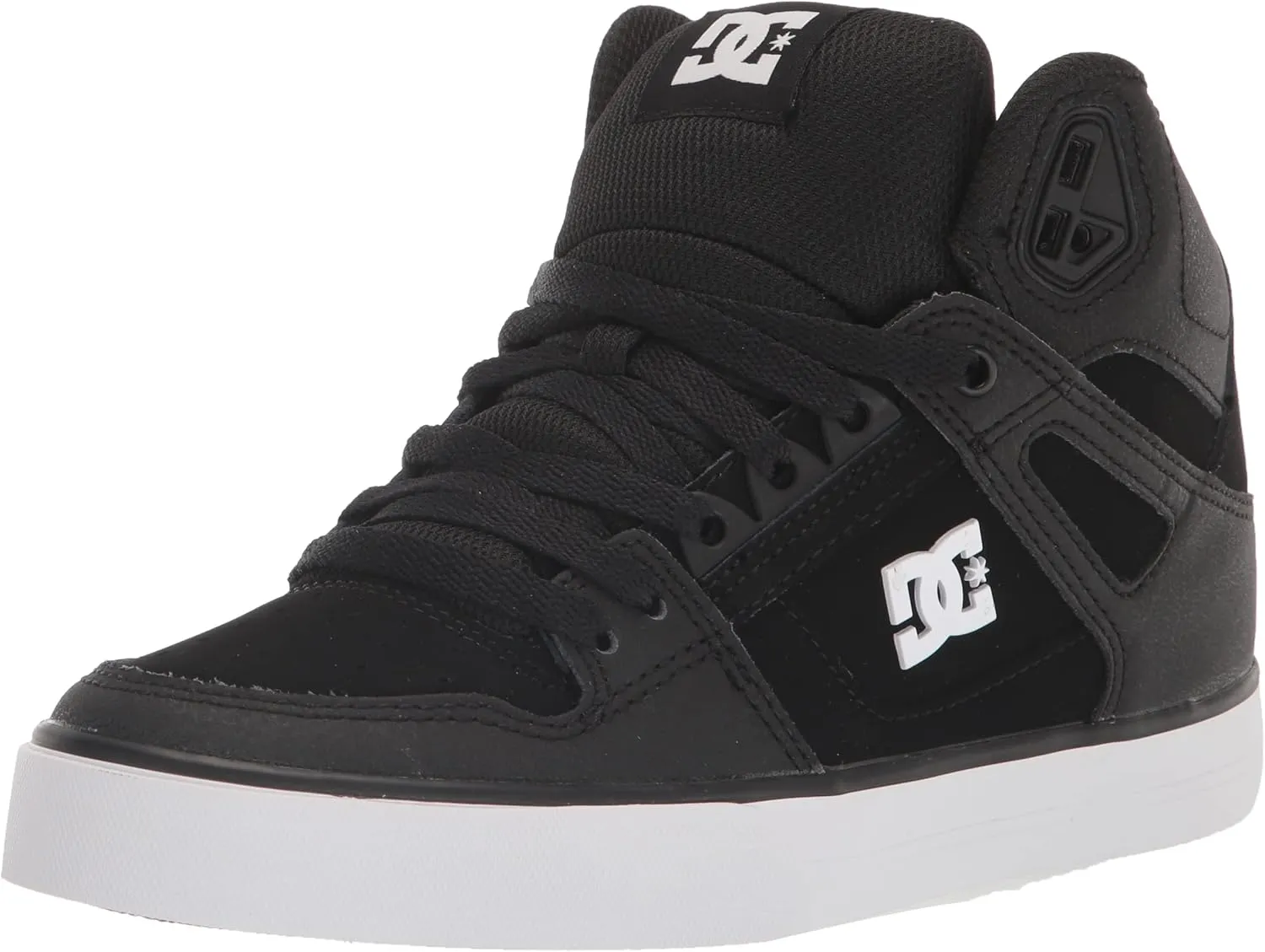 DC Men's Pure High Top Wc Skate Shoes Casual Sneakers, Black/Black/White, 9
