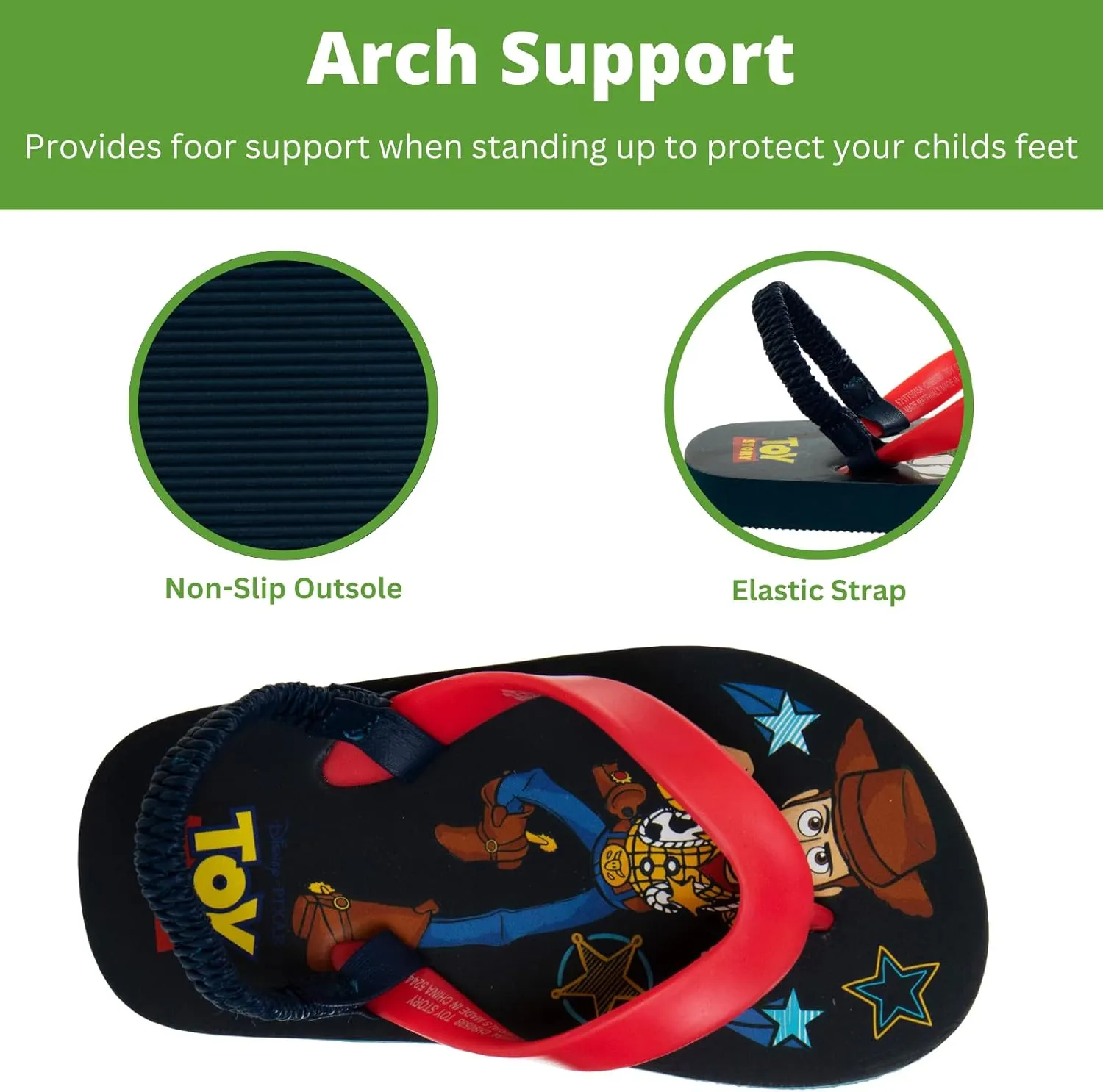 Disney Girls Boys Character Flip Flops Sandals Kids Water Shoes - Minnie Mickey Stitch Moana Toy Story Frozen Cars Encanto Princess Thong Beach Slides Slip On Quick Dry (Toddler-Little Kid)