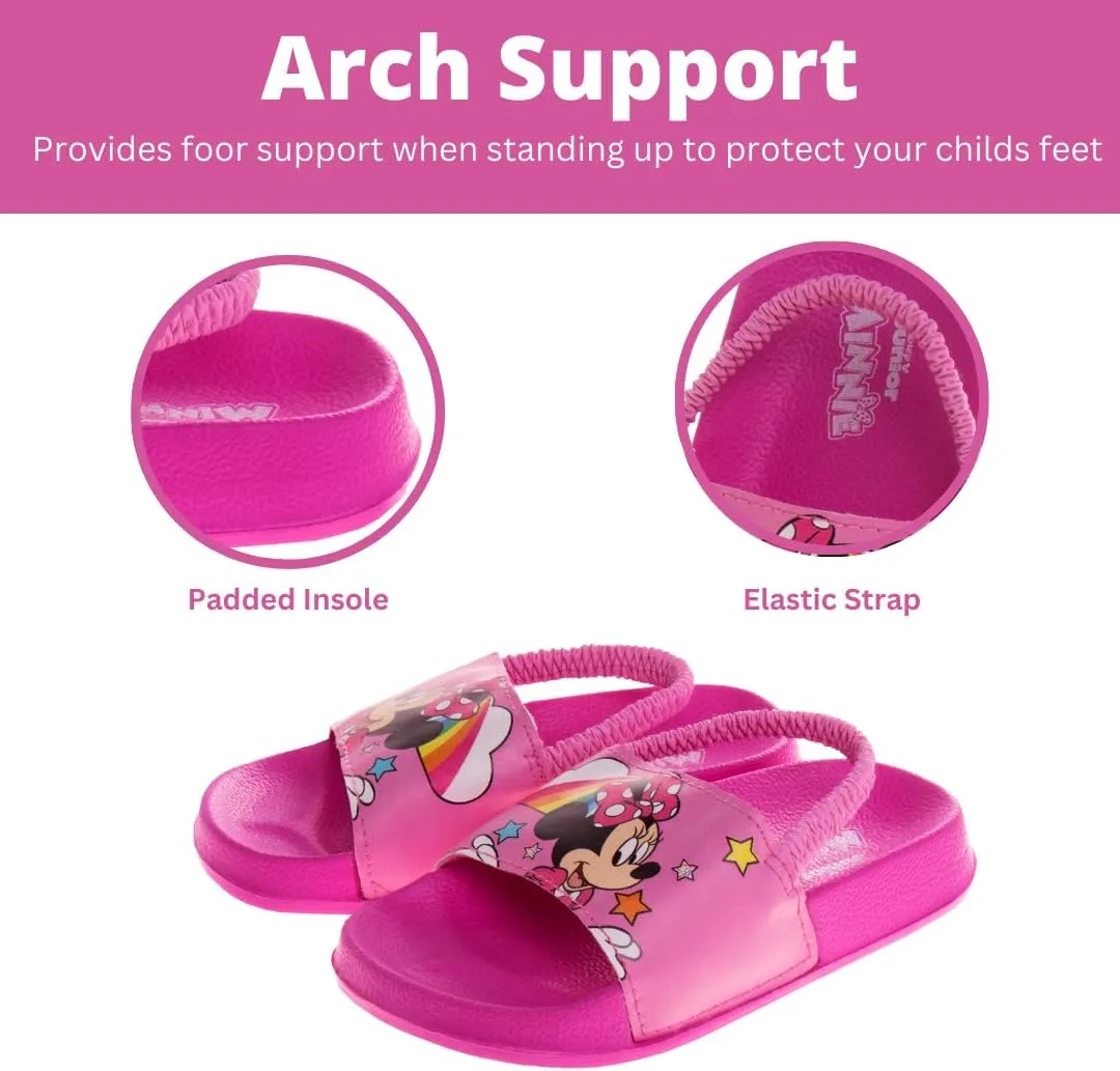 Disney Minnie Mickey Encanto Lightning McQueen Lilo n Stich Slides Backstrap Slip-On Beach Sandals (Toddler/Little Kid)
