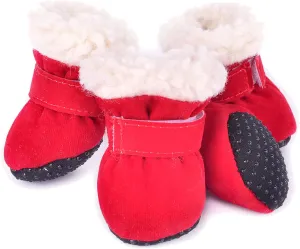 Dog Shoes Dog Boots Pet Shoes Winter Warm Sneakers Booties Pet Dog Shoes Puppy Shoes for Hot Pavement, 4-pcs Set