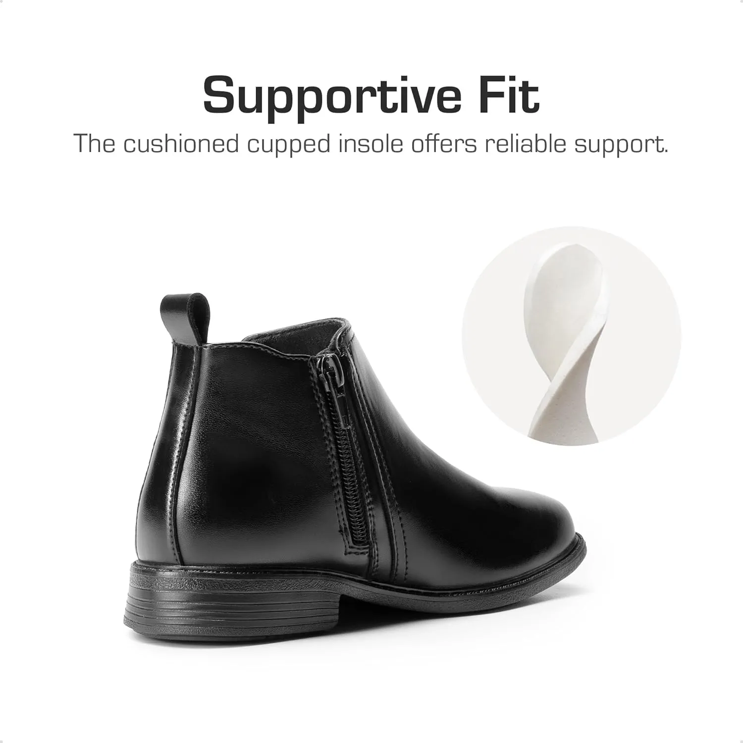 DREAM PAIRS Boys Chelsea Boots Side Zipper Classic Dress Boots for Kids