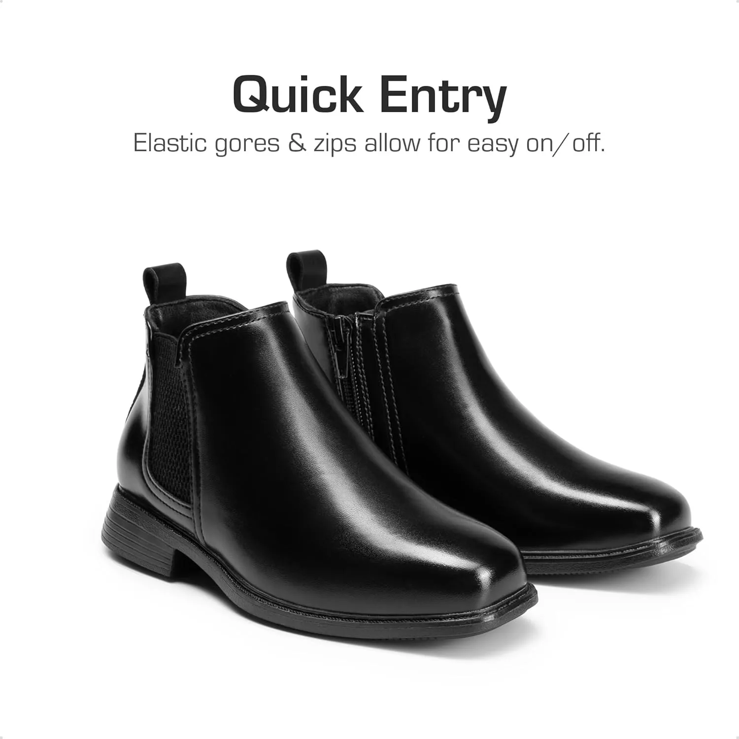 DREAM PAIRS Boys Chelsea Boots Side Zipper Classic Dress Boots for Kids