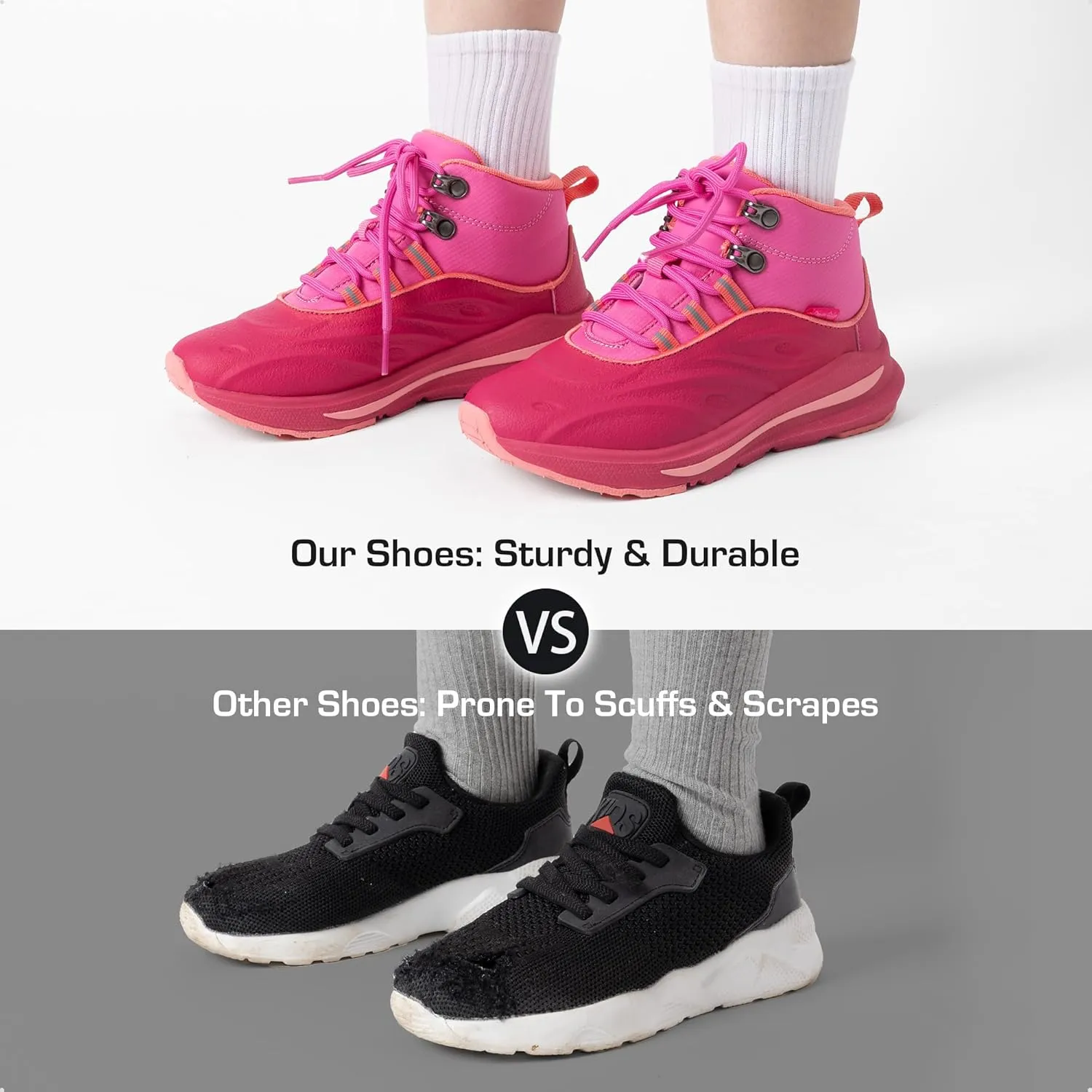 DREAM PAIRS Boys Girls Boots Kids High Top Sneakers Shoes Outdoor Hiking DuraPlay Lace Up Shoes for Little/Big Kid