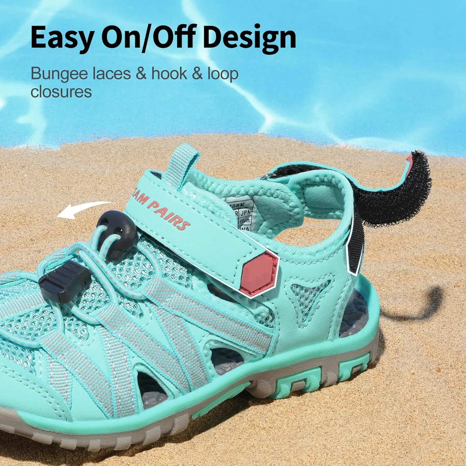 DREAM PAIRS Boys Girls Closed-Toe Outdoor Summer Sport Sandals for Little/Big Kid