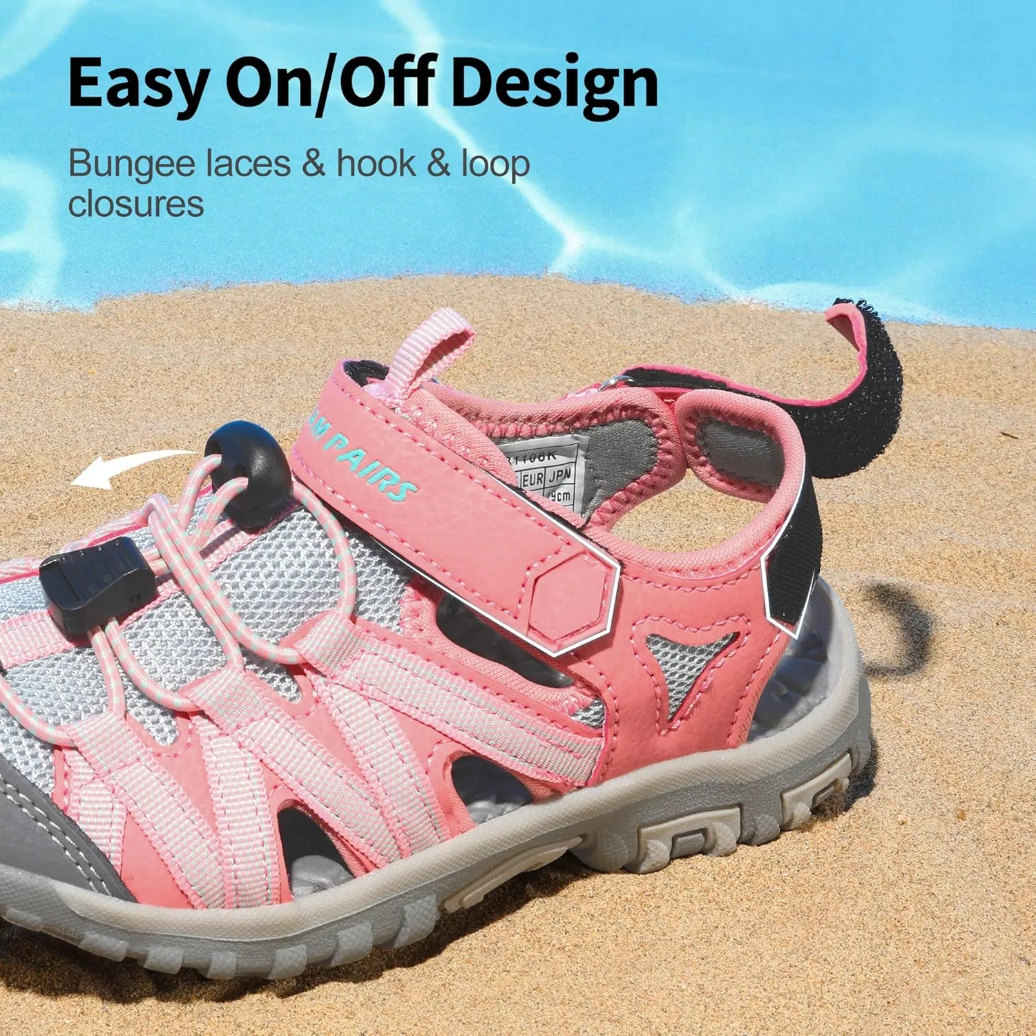 DREAM PAIRS Boys Girls Closed-Toe Outdoor Summer Sport Sandals for Little/Big Kid