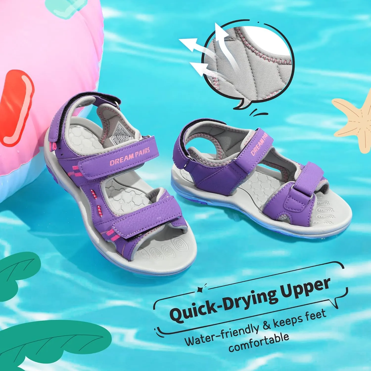 DREAM PAIRS Boys Girls Fashion Athletic Summer Sports Sandals(Toddler/Little Kid/Big Kid)