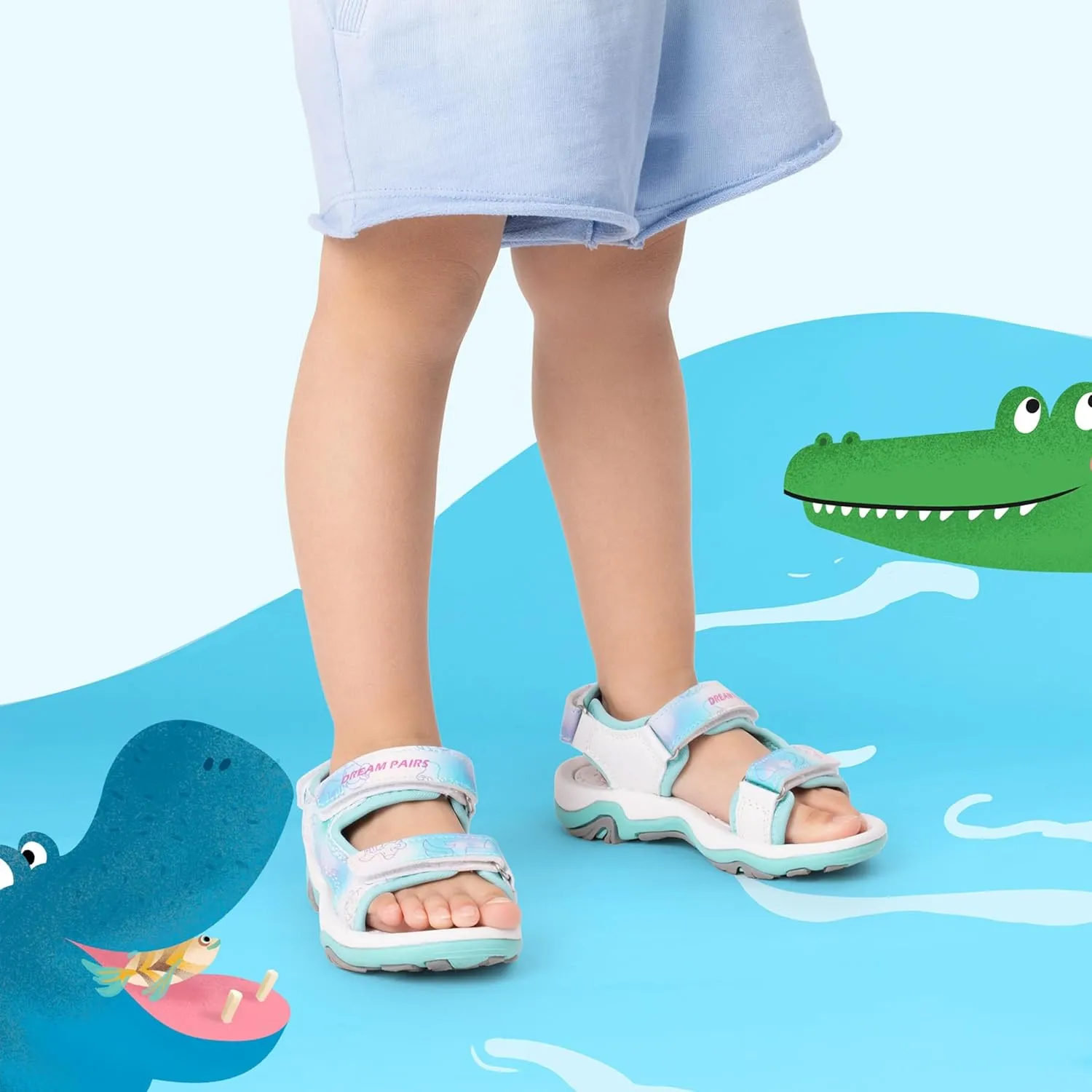 DREAM PAIRS Boys Girls Sandals Summer Outdoor Athletic Kids Sport Water Shoes for Toddler/Little Kid