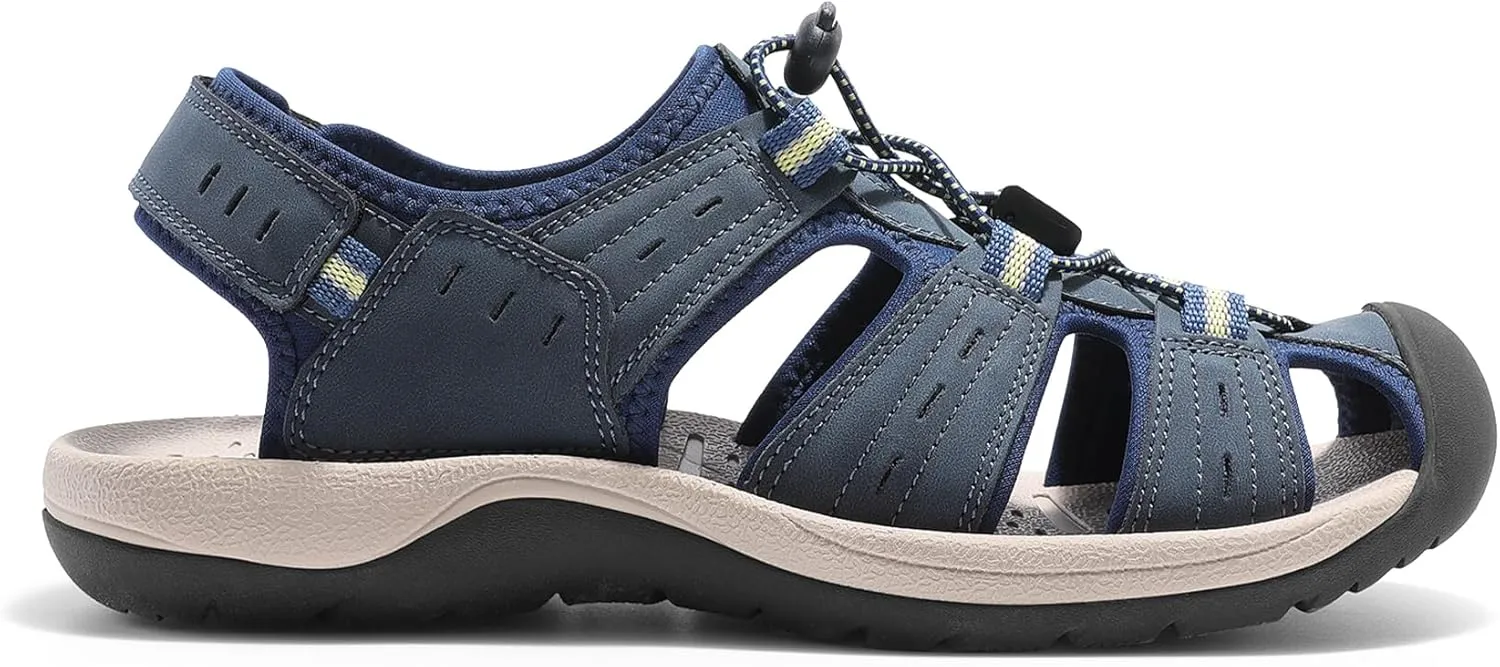 DREAM PAIRS Men's Support Sandals Outdoor Hiking Sandals Closed Toe Athletic Lightweight Walking Comfortable Sandals Water Shoes
