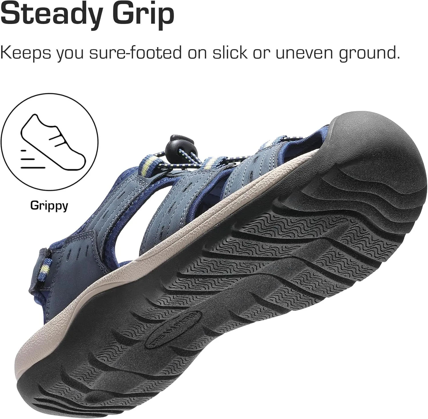 DREAM PAIRS Men's Support Sandals Outdoor Hiking Sandals Closed Toe Athletic Lightweight Walking Comfortable Sandals Water Shoes