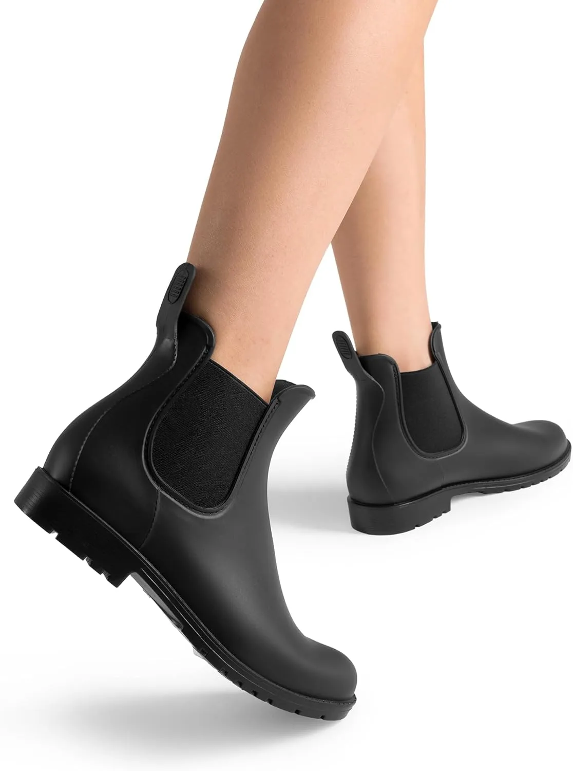 DREAM PAIRS Women's Ankle Rain Boots Chelsea Short Boots Waterproof Elastic Slip On Lightweight Comfortable Garden Outdoor Shoes
