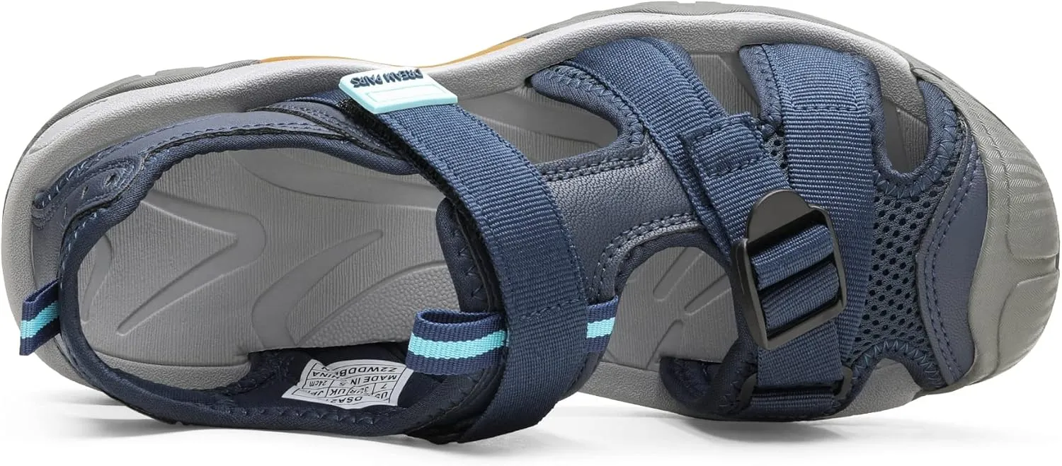 DREAM PAIRS Women's Closed Toe Sport Hiking Sandals，Summer Outdoor Comfortable Walking Water Sandals
