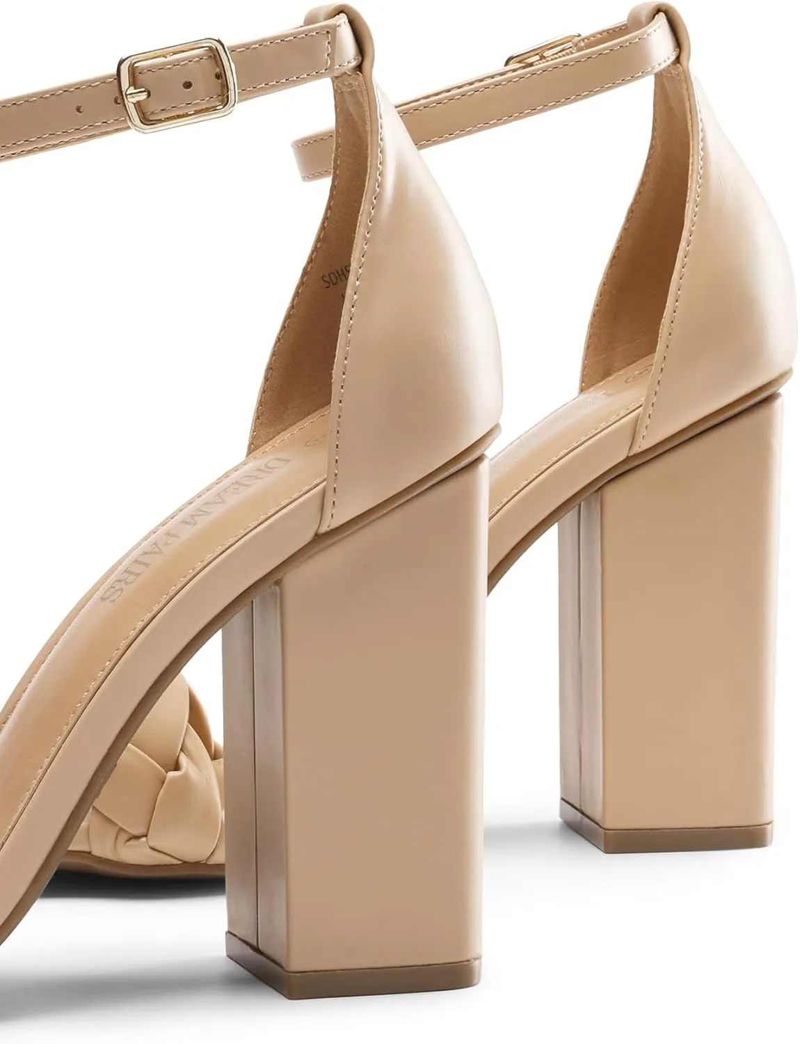 DREAM PAIRS Women's Heels for Women Braided Open Toe Ankle Strap High Block Chunky Heel Sandals Party Wedding Dress Pumps Shoes