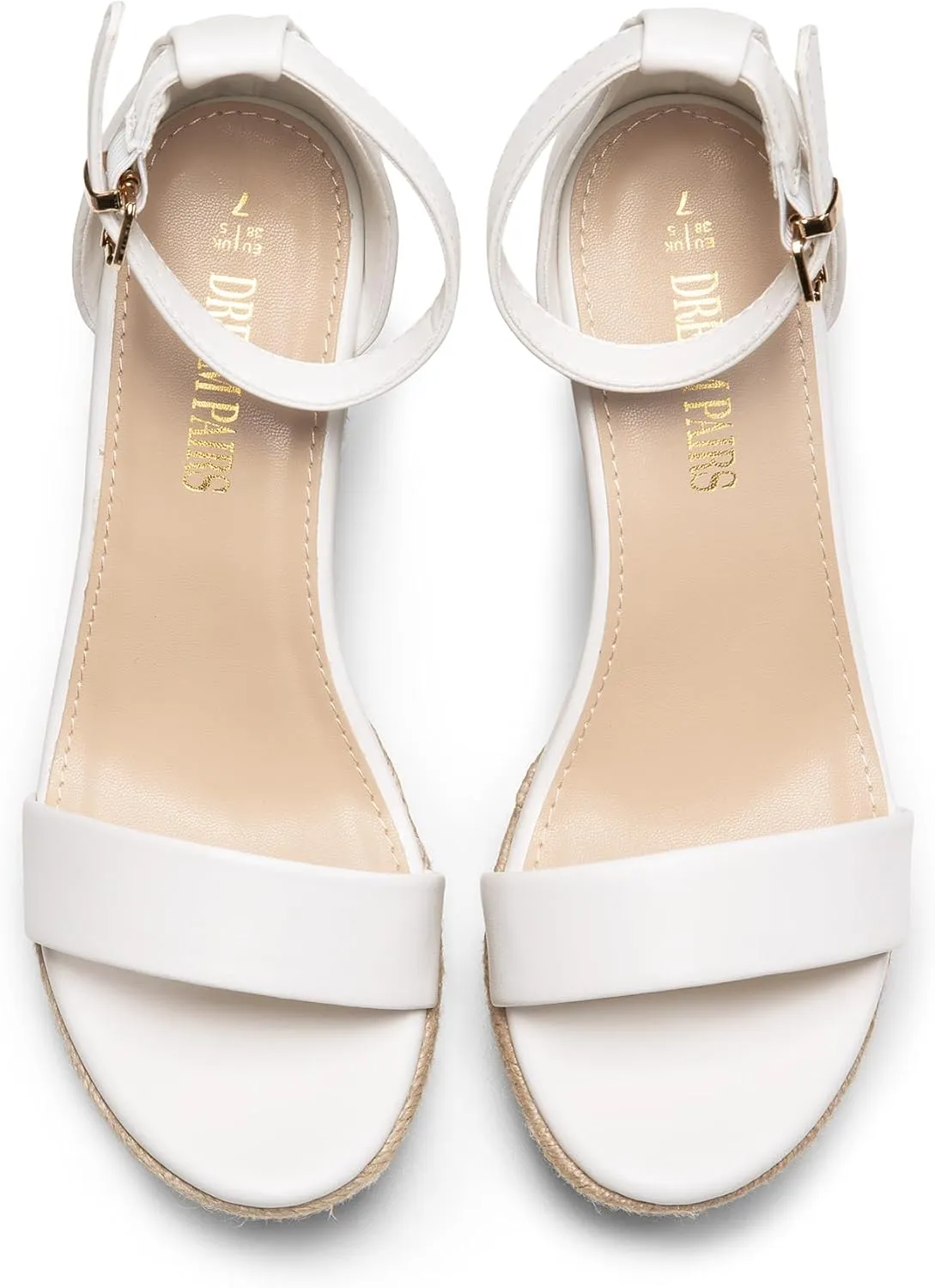 DREAM PAIRS Women's Platform Wedges Sandals, Comfortable Open Toe Espadrilles Sandals Dressy Buckle Ankle Strap Summer Shoes
