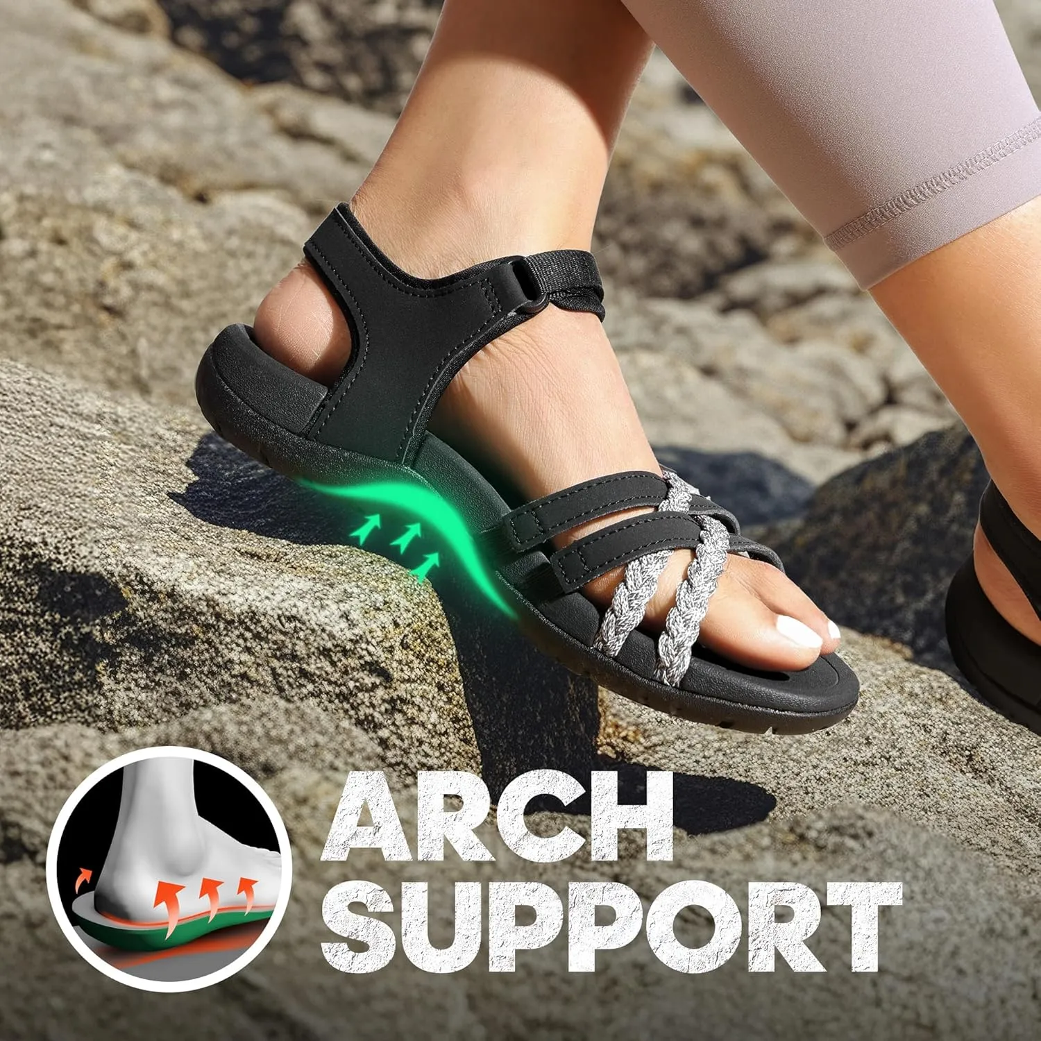 DREAM PAIRS Womens Sandals Light Weight Hiking Sandals for Women Comfortable Athletic Quick-Drying Walking Hiking Water Sandals
