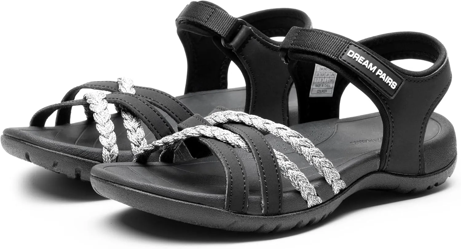 DREAM PAIRS Womens Sandals Light Weight Hiking Sandals for Women Comfortable Athletic Quick-Drying Walking Hiking Water Sandals
