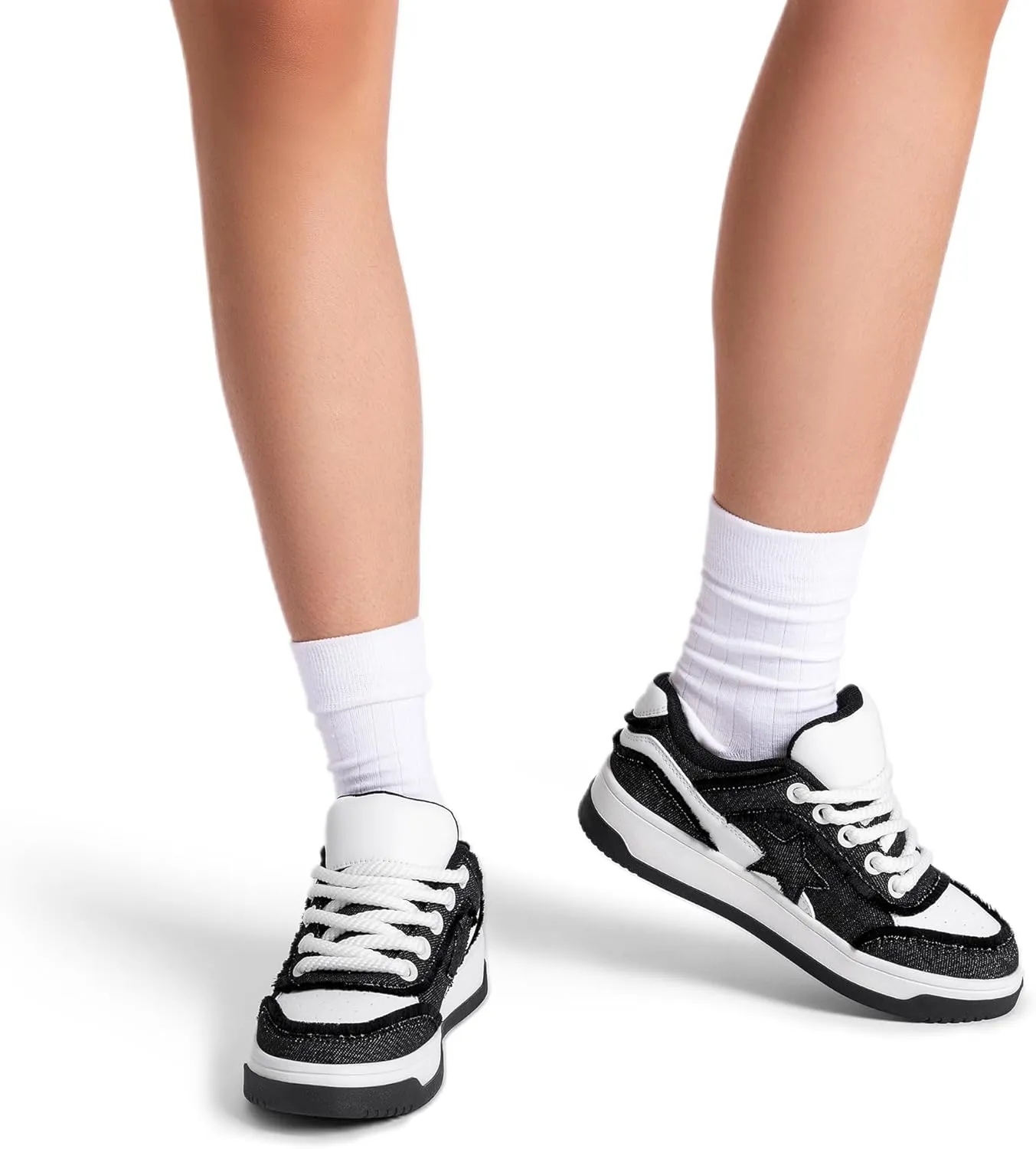 DREAM PAIRS Women's Sneakers Walking Lace-Up Comfortable Casual Rube Flat Low-Top Fashion Sneakers Shoes.
