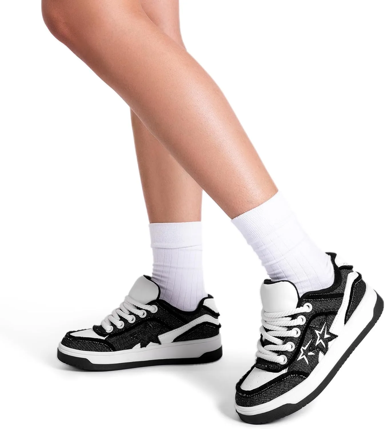 DREAM PAIRS Women's Sneakers Walking Lace-Up Comfortable Casual Rube Flat Low-Top Fashion Sneakers Shoes.