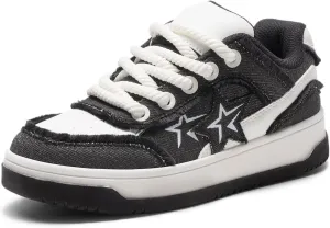 DREAM PAIRS Women's Sneakers Walking Lace-Up Comfortable Casual Rube Flat Low-Top Fashion Sneakers Shoes.