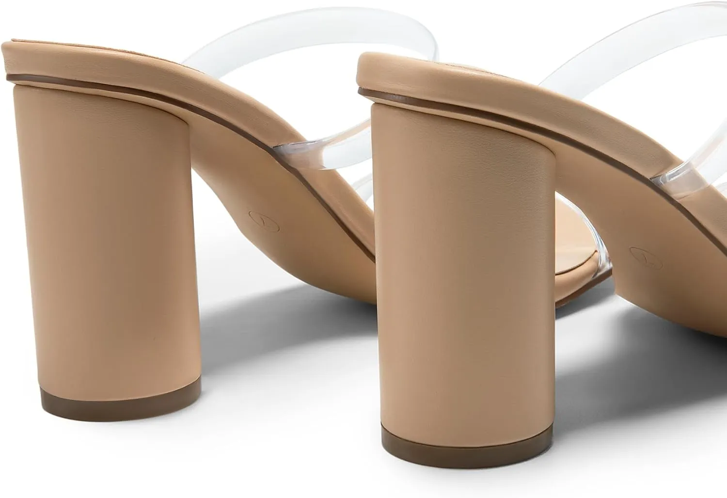 DREAM PAIRS Women's Square Open Toe Block Heels Two Strap Slip On High Heeled Slides Sandals