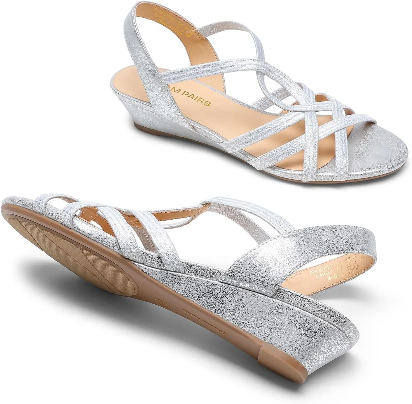 DREAM PAIRS Women's Strappy Wrapped Dressy Wedge Sandals Comfortable Low Heel Casual Summer Shoes