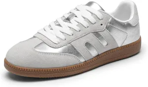 DREAM PAIRS Women's Tennis Sneakers Walking Nia Flat Low-Top Casual Lace-Up Comfortable Fashion Sneakers Shoes.