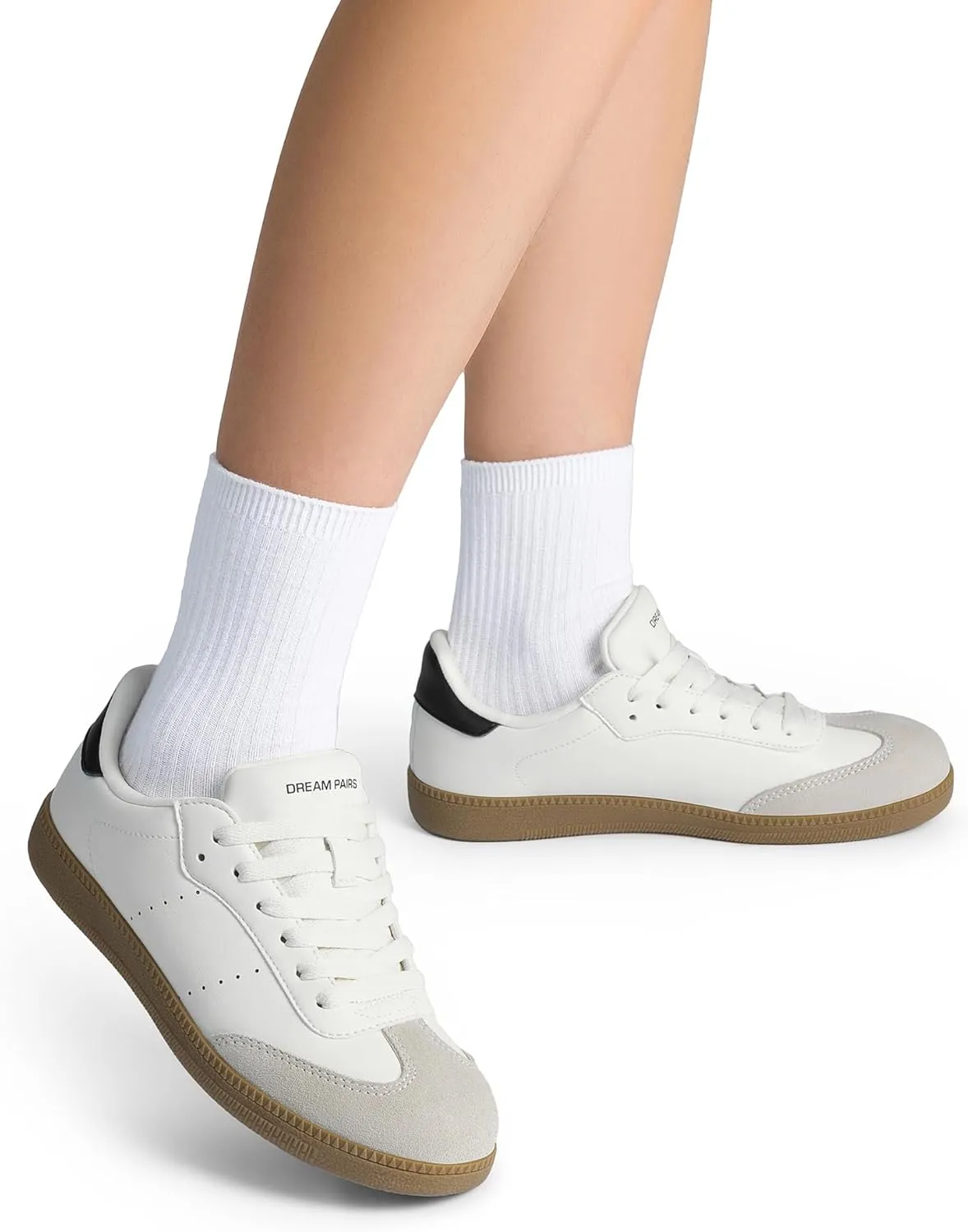 DREAM PAIRS Women's Tennis Sneakers Walking Nia Flat Low-Top Casual Lace-Up Comfortable Fashion Sneakers Shoes.