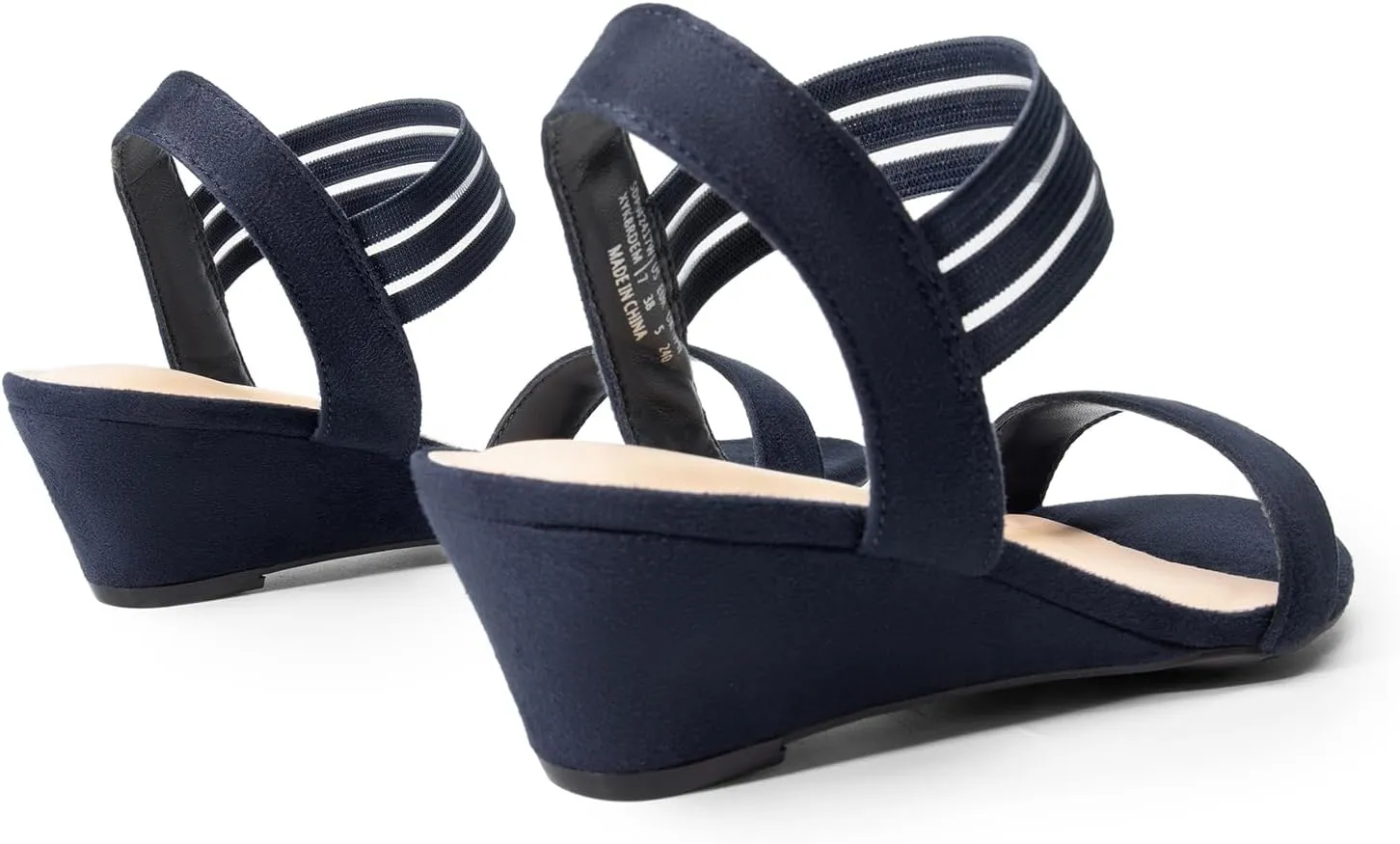 DREAM PAIRS Womens Wedge Sandals Low Heel, Slip On Ankle Strap Business Casual Dress Shoes for Women