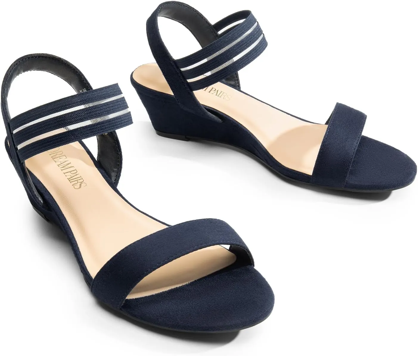 DREAM PAIRS Womens Wedge Sandals Low Heel, Slip On Ankle Strap Business Casual Dress Shoes for Women