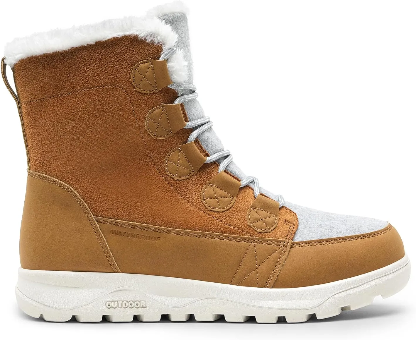 DREAM PAIRS Women's Winter Snow Boots Lace Up Warm Comfortable Faux Fur Lining Outdoor Ankle Booties