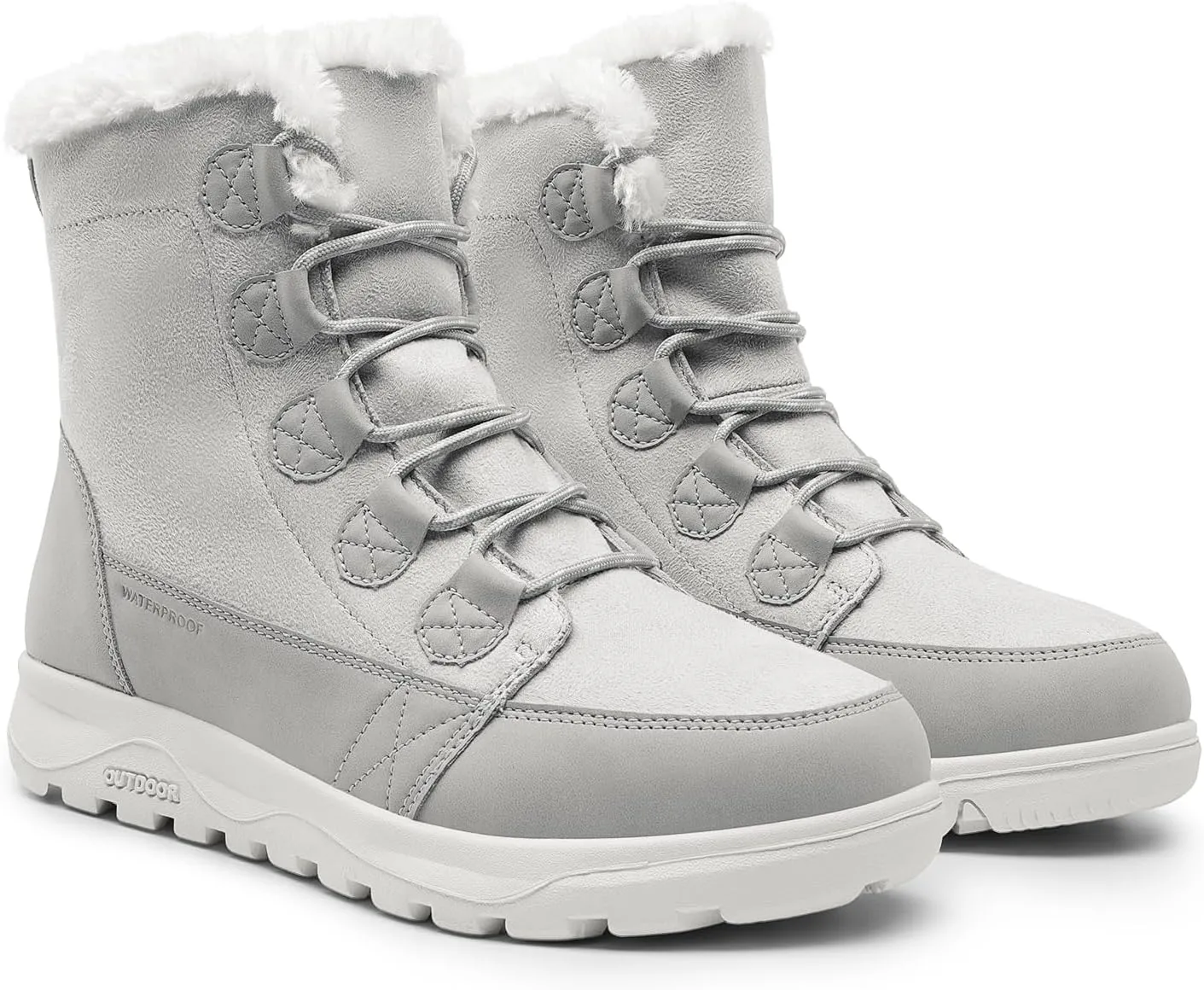 DREAM PAIRS Women's Winter Snow Boots Lace Up Warm Comfortable Faux Fur Lining Outdoor Ankle Booties