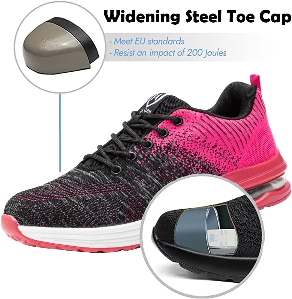 Drecage Steel Toe Safety Shoes for Women Men Work Shoes Industrial & Construction Sneakers Puncture Proof Lightweight Working Shoes