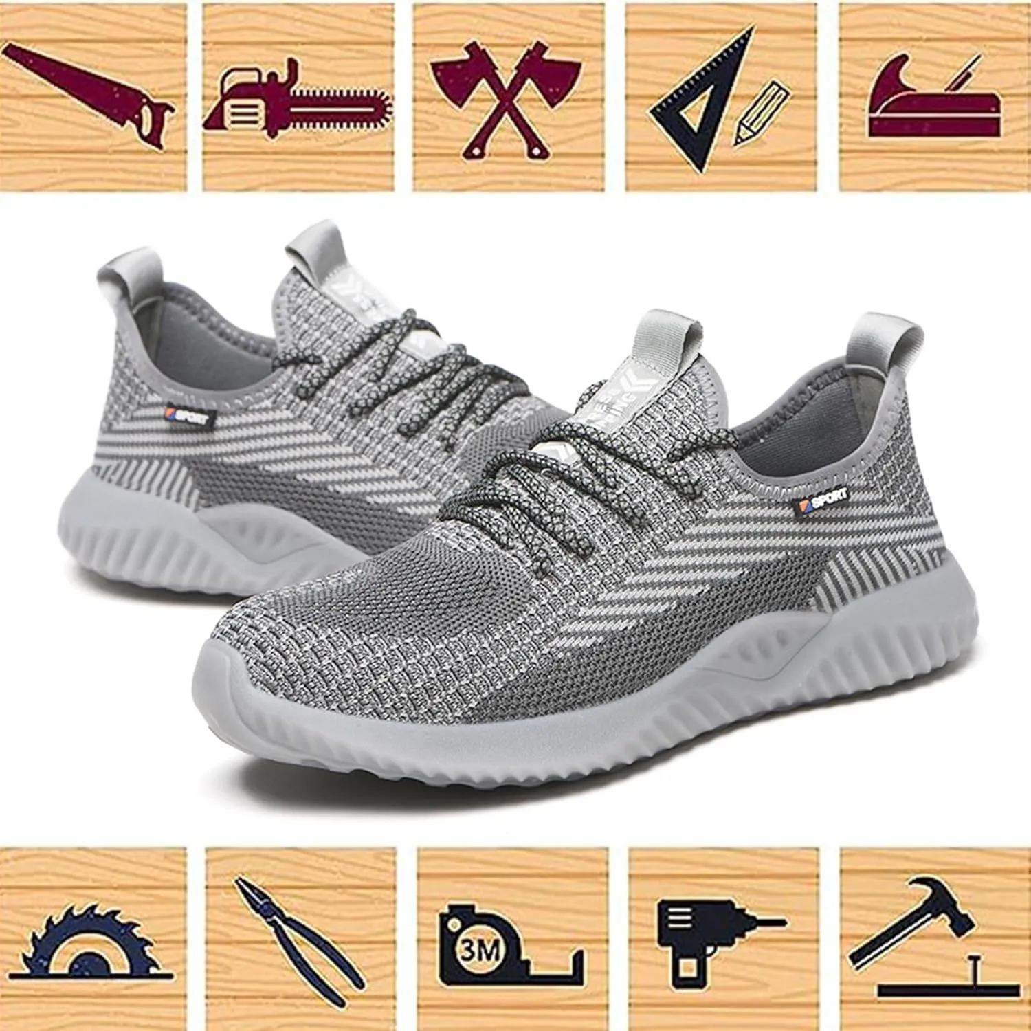 Drecage Steel Toe Safety Shoes for Women Men Work Shoes Industrial & Construction Sneakers Puncture Proof Lightweight Working Shoes