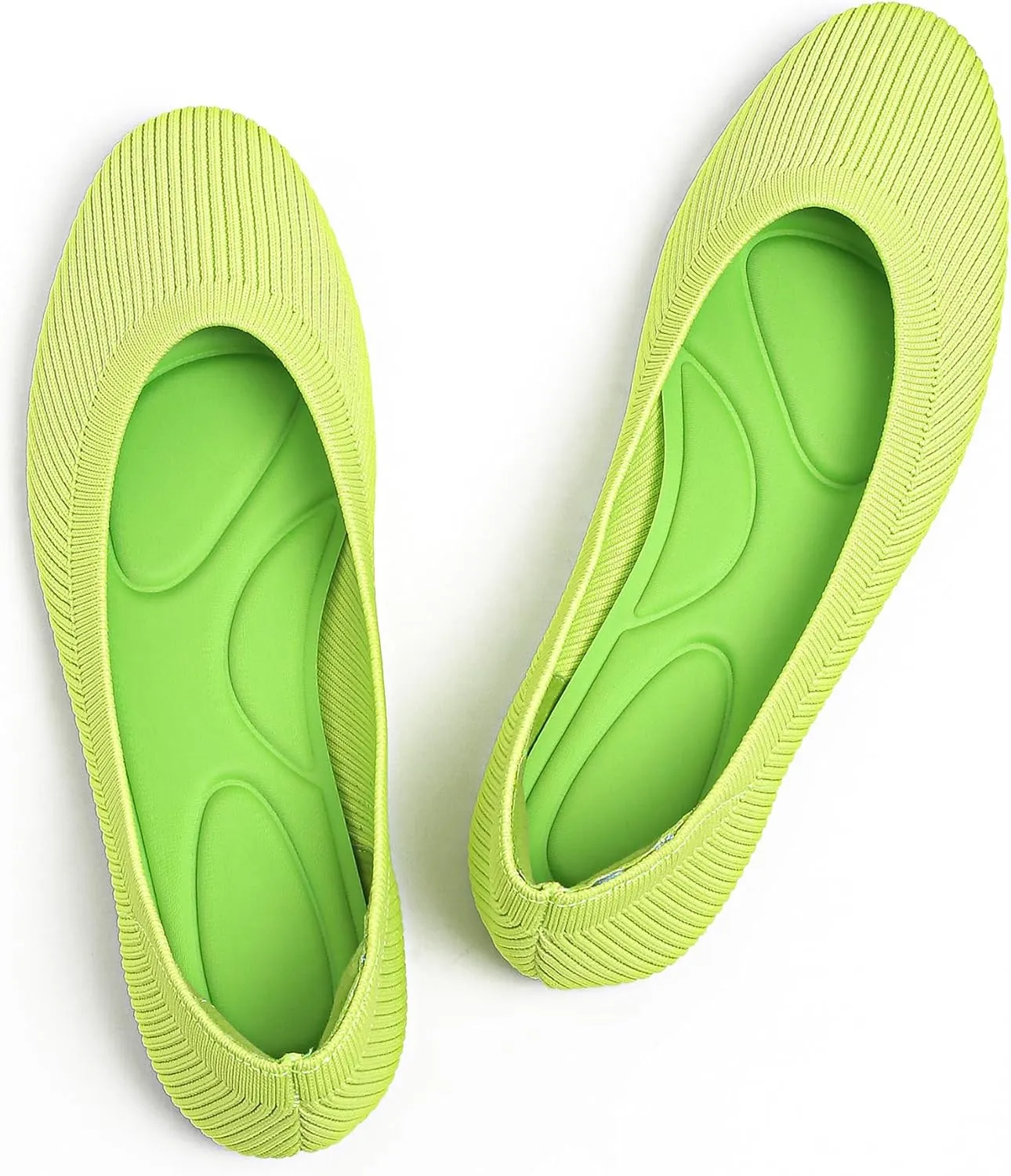 Dumalum Knit Mules for Women Flats Pointed Round Toe Mesh Ballet Flats Shoes Backless Slip On Slides Washable Walking Shoes
