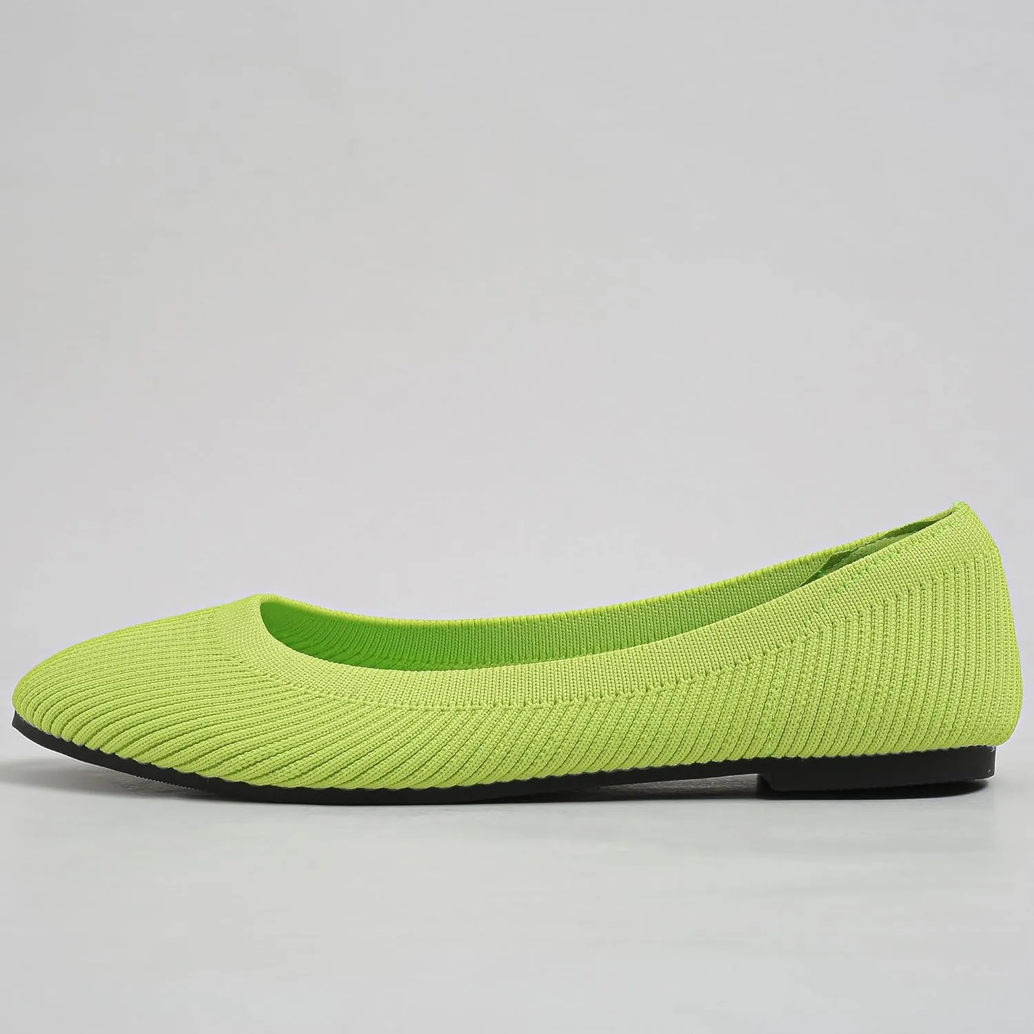 Dumalum Knit Mules for Women Flats Pointed Round Toe Mesh Ballet Flats Shoes Backless Slip On Slides Washable Walking Shoes