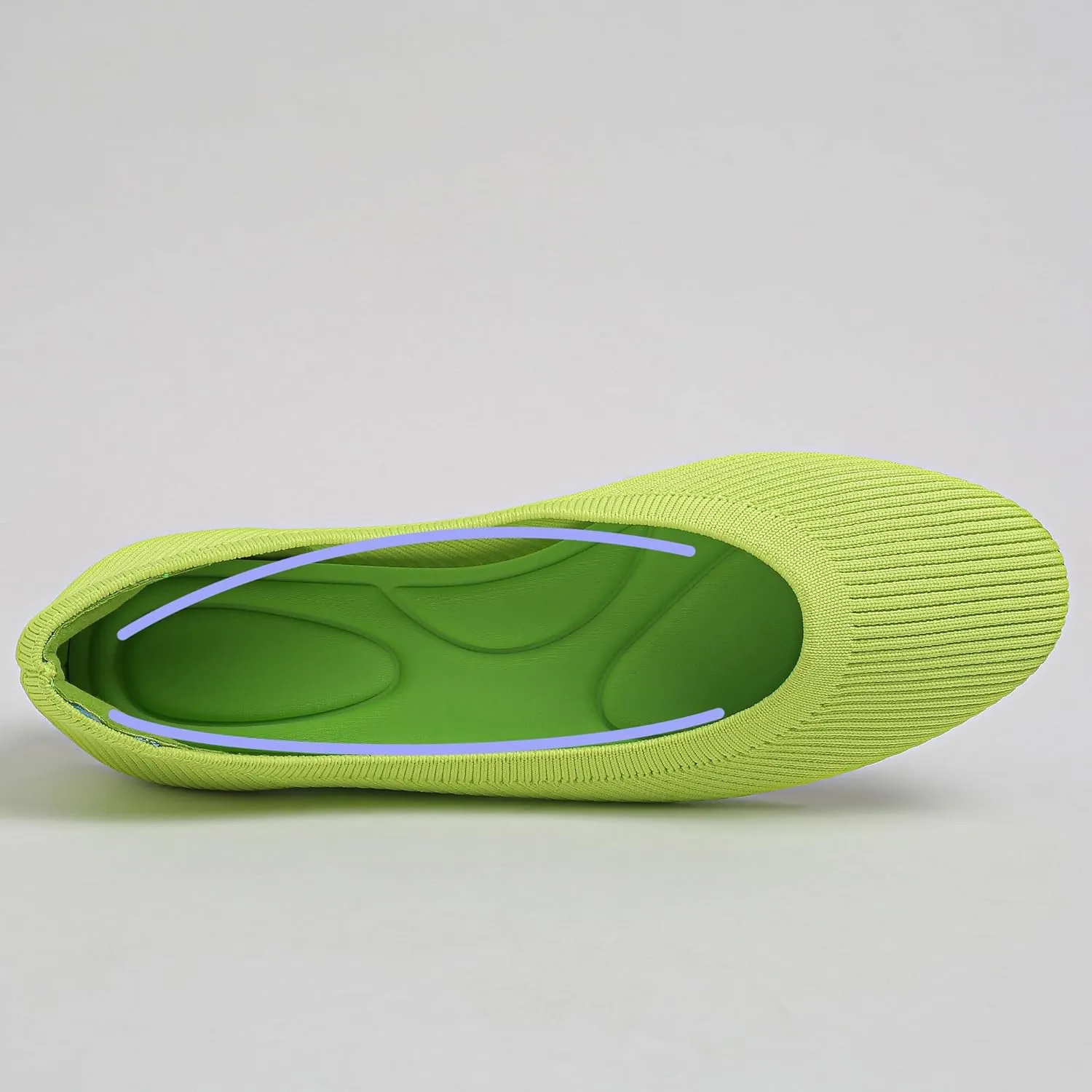 Dumalum Knit Mules for Women Flats Pointed Round Toe Mesh Ballet Flats Shoes Backless Slip On Slides Washable Walking Shoes