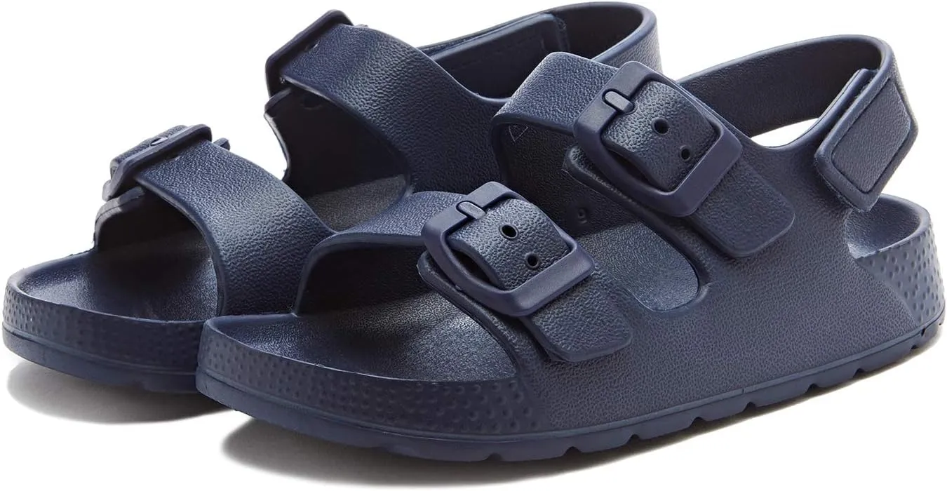 EasyStar Boys and Girls Lightweight Dual-Adjustable Sandal Buckles With Hook and Loop Heel Closure